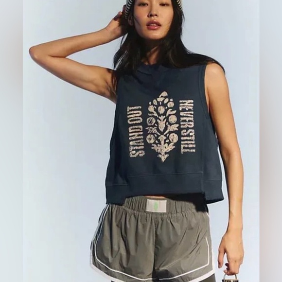 Free People Tops - 🆕 Free People Navy Sleeveless sweatshirt size medium